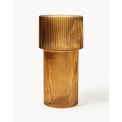 Jarron De Vidrio Acanalado Lija