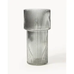 Jarron De Vidrio Acanalado Lija