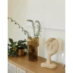 Jarron De Vidrio Acanalado Lija