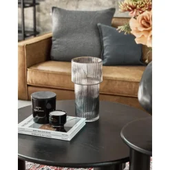 Jarron De Vidrio Acanalado Lija