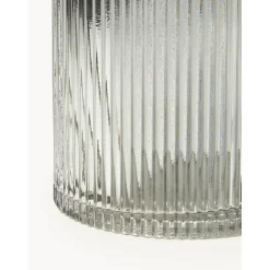 Jarron De Vidrio Acanalado Lija