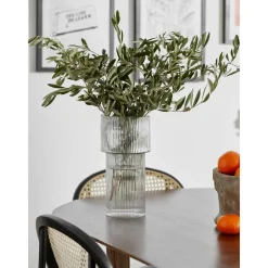 Jarron De Vidrio Acanalado Lija