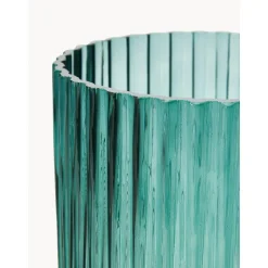 Jarron De Vidrio Con Base De Metal Lene