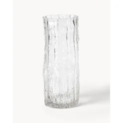 Jarron De Vidrio Con Relieves Elli