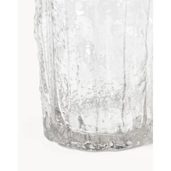 Jarron De Vidrio Con Relieves Elli