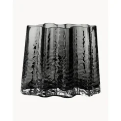 Jarron De Vidrio Soplado Artesanalmente Con Relieves Gry