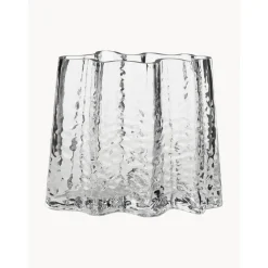 Jarron De Vidrio Soplado Artesanalmente Con Relieves Gry