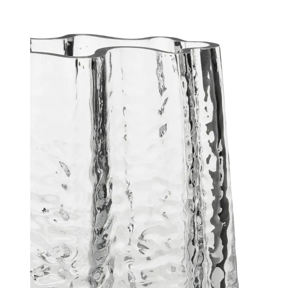 Jarron De Vidrio Soplado Artesanalmente Con Relieves Gry