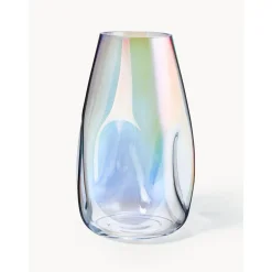 Jarron Grande De Vidrio Iridiscente Soplado Artesanalmente Rainbow