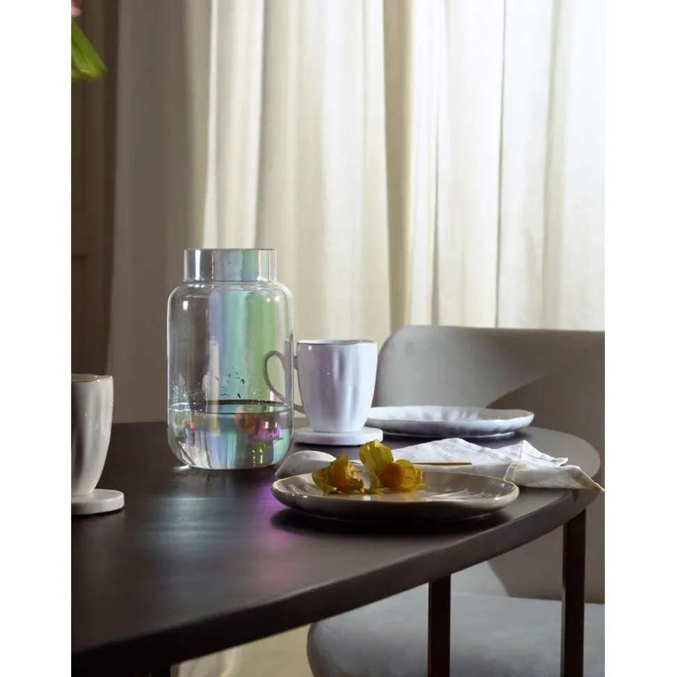 Jarron Grande De Vidrio Iridiscente Lasse