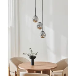 Lampara De Techo Cluster De Vidrio Espejado Amora