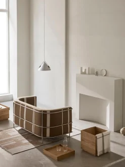 Mesa Auxiliar Artesanal De Roble Japanese, Con Espacio De Almacenamiento