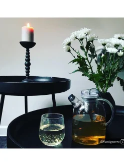 Mesa Auxiliar Bowl Table, Tablero De Madera De Mango