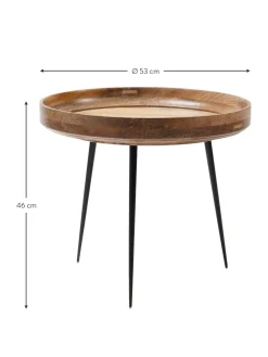 Mesa Auxiliar Bowl Table, Tablero De Madera De Mango