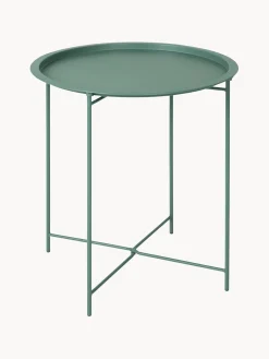 Mesa Auxiliar Con Bandeja Redonda De Metal Sangro