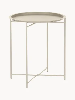 Mesa Auxiliar Con Bandeja Redonda De Metal Sangro