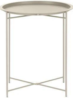 Mesa Auxiliar Con Bandeja Redonda De Metal Sangro