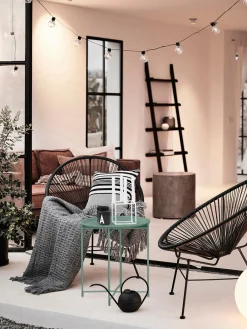 Mesa Auxiliar Con Bandeja Redonda De Metal Sangro