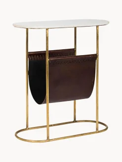 Mesa Auxiliar De Marmol Marmol, Con Revistero