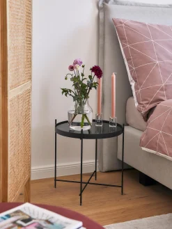 Mesa Auxiliar Plegable Cupid, Tablero De Cristal