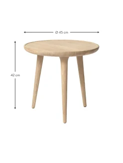 Mesa Auxiliar Redonda Artesanal De Madera De Roble Accent