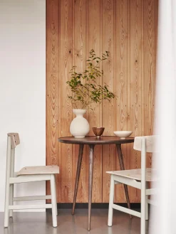 Mesa Auxiliar Redonda Artesanal De Madera De Roble Accent