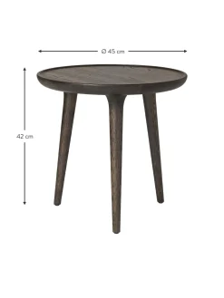 Mesa Auxiliar Redonda Artesanal De Madera De Roble Accent