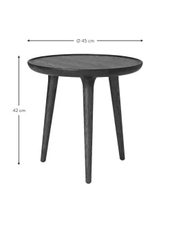 Mesa Auxiliar Redonda Artesanal De Madera De Roble Accent