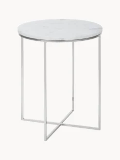 Mesa Auxiliar Redonda De Marmol Alys