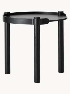 Mesa Auxiliar Redonda De Madera De Roble Woody