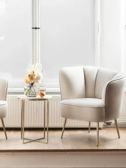 Mesa Auxiliar Redonda De Marmol Alys