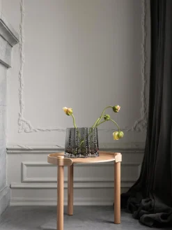 Mesa Auxiliar Redonda De Madera De Roble Woody