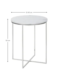 Mesa Auxiliar Redonda De Marmol Alys