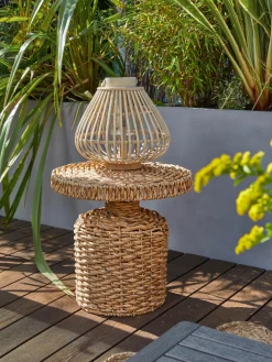 Mesa Auxiliar Redonda De Ratan Camo