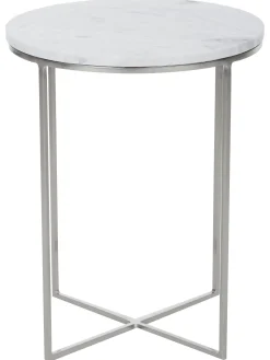 Mesa Auxiliar Redonda De Marmol Alys