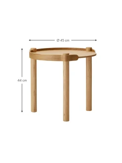 Mesa Auxiliar Redonda De Madera De Roble Woody