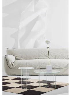 Mesa Auxiliar Redonda Iris, Tablero De Vidrio