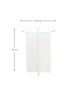 Mesa Auxiliar Redonda Iris, Tablero De Vidrio