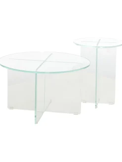 Mesa Auxiliar Redonda Iris, Tablero De Vidrio