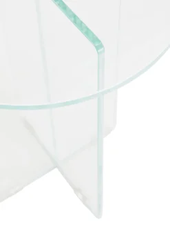 Mesa Auxiliar Redonda Iris, Tablero De Vidrio