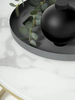 Mesa De Centro Antigua, Tablero De Vidrio En Aspecto Marmol