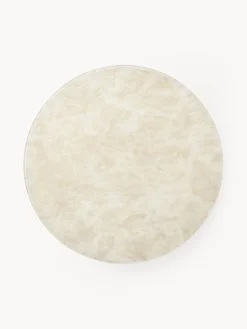 Mesa De Centro Antigua, Tablero De Vidrio En Aspecto Marmol