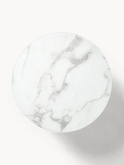 Mesa De Centro Antigua, Tablero De Vidrio En Aspecto Marmol