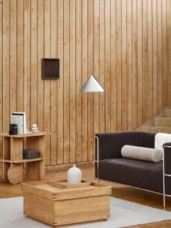 Mesa De Centro Artesanal De Roble Japanese, Con Espacio De Almacenamiento