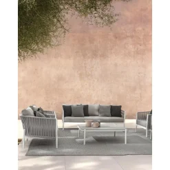 Mesa De Centro Para Exterior Florencia, Con Tablero De Cristal