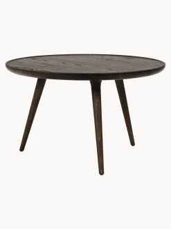 Mesa De Centro Redonda Artesanal De Madera De Roble Accent