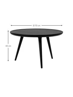 Mesa De Centro Redonda Artesanal De Madera De Roble Accent