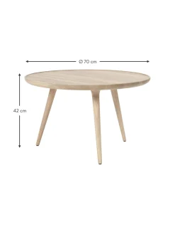 Mesa De Centro Redonda Artesanal De Madera De Roble Accent