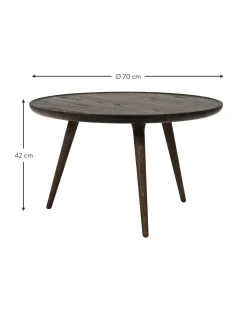 Mesa De Centro Redonda Artesanal De Madera De Roble Accent