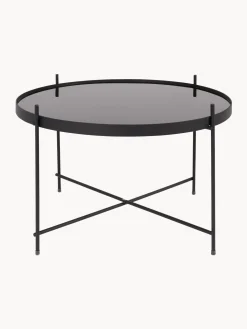 Mesa De Centro Redonda Cupid, Tablero De Vidrio Extraible